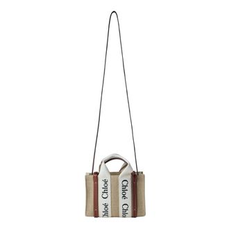 Chlo&eacute; Cross Body Bags, female, Beige, Size: ONE SIZE Mini Woody Tote Bag