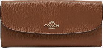 Coach Brown Leather Flap Continental Wallet