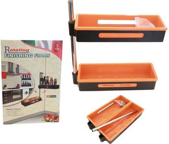 Trade Shop Trade Shop - Mensola Pensile Da Parete Scaffale Muro 2 Vani Rotante 180&deg; Porta Spezie Salse