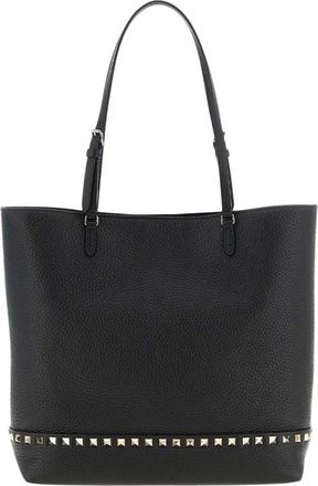 Valentino Garavani Black Rockstud Medium Tote