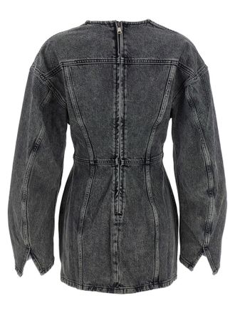 Haikure Cotton Denim Mini Dress - Charcoal
