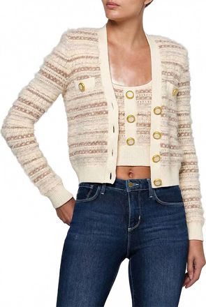L'agence Ariadne Mixed Stitch Cardigan In Ecru