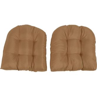 OEM Juego De 2 Cojines Gruesos, Acolchados, En Forma De U, Para Sillas De Exterior, 48 X 48 Cm, Marr&oacute;n Claro -crezuo