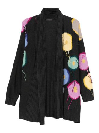 Marina Rinaldi Cardigan con fiori ricamati - Grigio