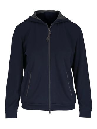 Brunello Cucinelli Felpa con cappuccio Monili - Blu