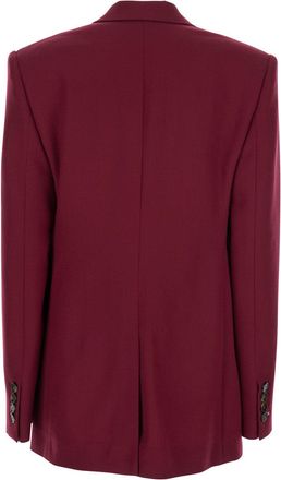 Stella McCartney Womens Bordeaux Single-Breasted Jacket With Notched Revers Viscose Blazers
