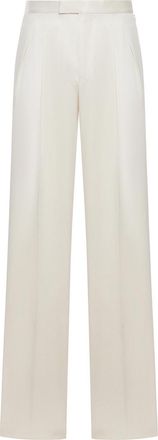 Tom Ford Silk Gabardine Trousers With Double Pleats