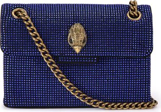 Kurt Geiger Mini Kensington Embellished Fabric Convertible Crossbody Bag in Dark Blue at Nordstrom