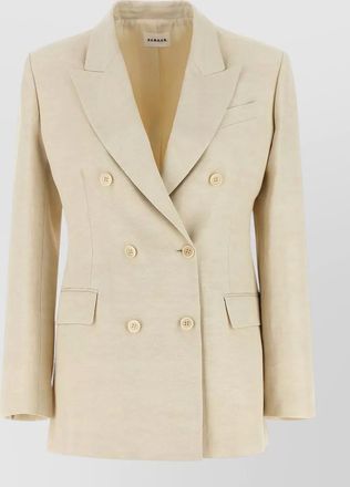P.A.R.O.S.H. linen blend double-breasted blazer