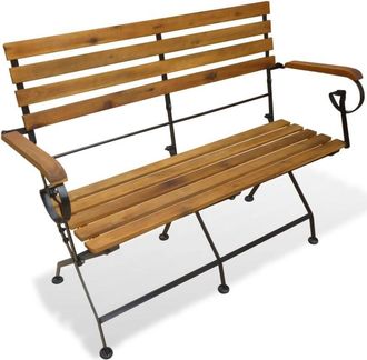 vidaXL Panchina da Giardino Pieghevole 112 cm Legno Massello di Acacia - Vidaxl