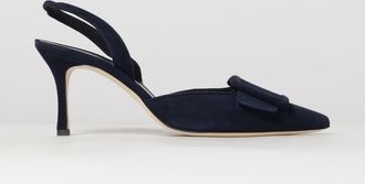 Manolo Blahnik Slingback Maysli in pelle scamosciata con tacco medio