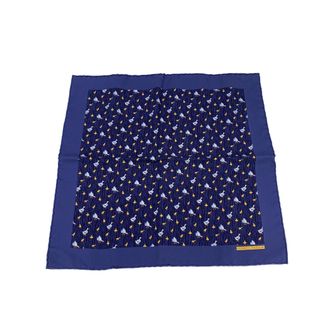 Herm&egrave;s Pre-owned Womens Vintage Silk Scarf Pochette - Blue - One Size