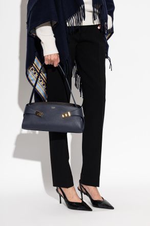 Ferragamo Hug Bag, Womens, Navy Blue