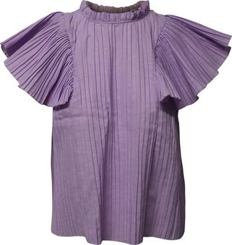 Sea New York Sea Bailey Broomstick Flutter Top in Lilac Linen Blend