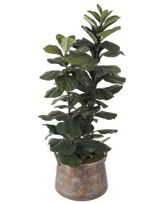 D&W Silks Inc 56In Fiddle Leaf Fig In Aged Copper Planter