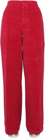 Dsquared2 Corduroy Wide Leg Pants - Dames - Wijde Broeken - Rood - S - Katoen - Broeken