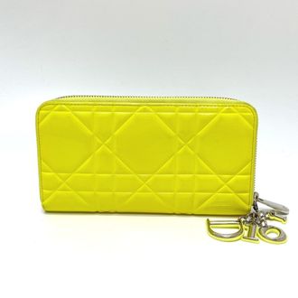 Dior Yellow Leather Long Wallet (Bi-Fold) (Pre-Owned)
