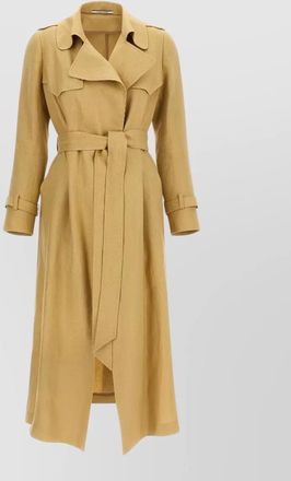 Tagliatore carola trench coat long belted waist