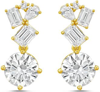 Diana M. Jewels 14KT YELLOW GOLD LAB GROWN DIAMOND FASHION EARRINGS WEIGHING 10.00 CTS TW