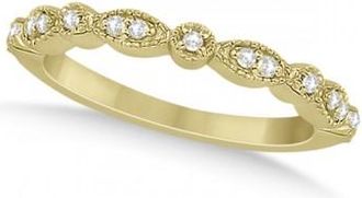 Allurez Petite Marquise & Dot Diamond Wedding Band in 18k Yellow Gold (0.13ct)