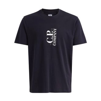 C.P. Company T-Shirts, male, Blue, Size: XL 30/1 Jersey Short Sleeve