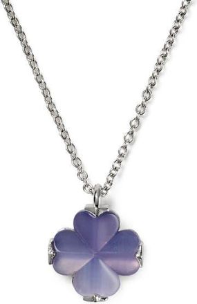 Kate Spade New York mini spade flower pendant necklace in Light Purple/silver at Nordstrom