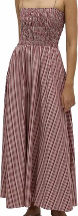 Faithfull The Brand Anniken Maxi Dress In Burgundy Stripe