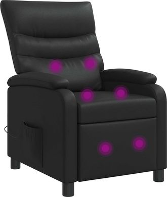 vidaXL Silla De Masajes Reclinable Negro Cuero Sint&eacute;tico Vidaxl