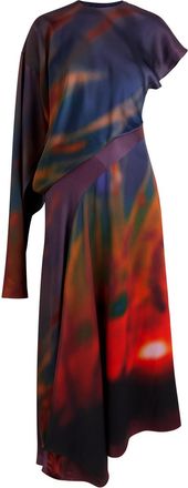 Roksanda Ilincic Alia Draped Silk-satin Midi Dress - Multi Print - 8 (UK8 / S)