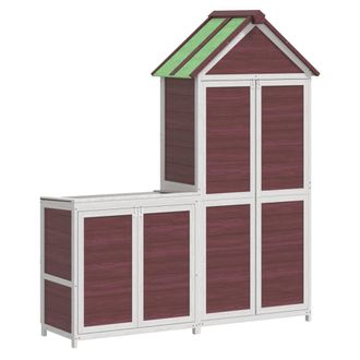 vidaXL Cobertizos Para Herramientas De Jard&iacute;n 2 Pzas Madera Pino Moca Vidaxl