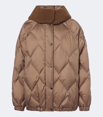 Brunello Cucinelli Shearling-trimmed quilted down jacket