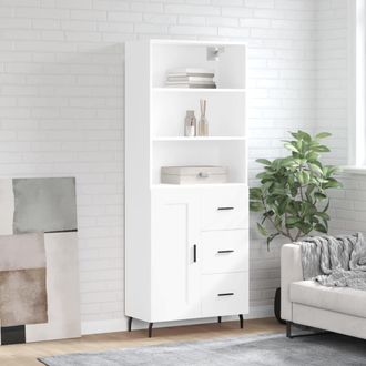 vidaXL Vidaxl - Aparador Alto Madera Contrachapada Blanco 69,5x34x180 Cm