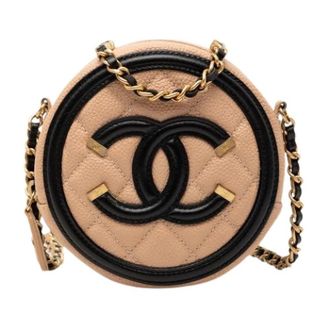 Chanel Pre-owned CC Filigree - Dames - Vintage Schoudertas - Beige - ONE Size - Leer - Vintage