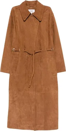 BA&SH Tie-waist Leather Coat