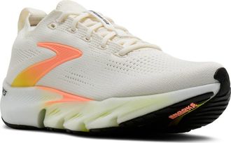 Brooks Glycerin Flex Running Sneaker in White/peach/nightlife at Nordstrom, Size 10.5