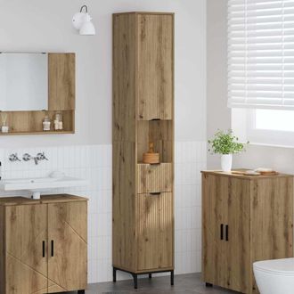 vidaXL Vidaxl Mobile Da Bagno Rovere Artigianale 31,5 X 33 X 190 Cm