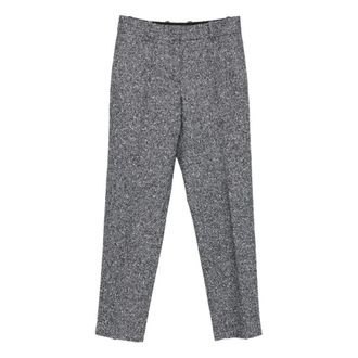 Ermanno Scervino Straight Trousers, female, Gray, Size: M Wool Polyamide Viscose Pants