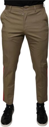 Dolce & Gabbana Bruin Logo Casual Tapered Broek - Heren - Chinos - Bruin - S - Broeken
