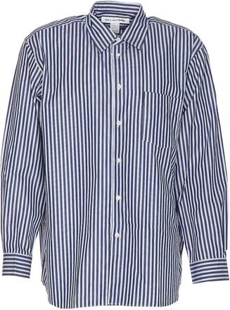 Comme Des Gar&ccedil;ons Blue and white shirt striped al buttons