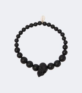 Alexander McQueen Beaded skull bracelet