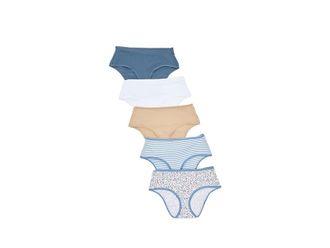 Pact Everyday Mid Rise Hipster 5-pack Womens Underwear Everyday Wildflowers : MD, Cotton/Elastane
