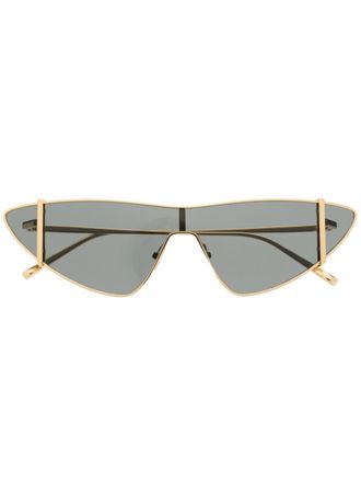 Saint Laurent Eyewear metallic cat-eye frame sunglasses - unisex - Metal (Other) - 99 - Gold