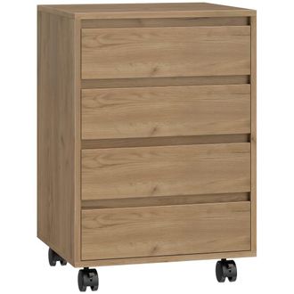 HOMCOM Cajonera de oficina 46x40x65 cm marr&oacute;n