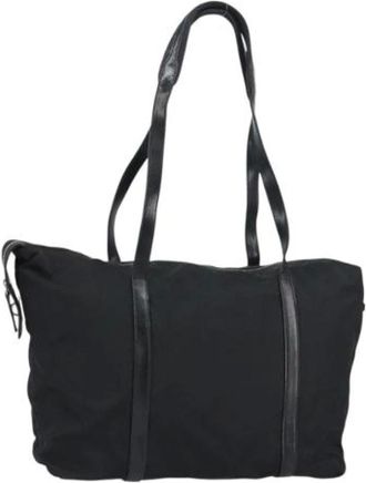 Prada Pre-owned Tote Bags, female, Black, Size: ONE SIZE Pre-owned Vintage Nylon Tote Bag