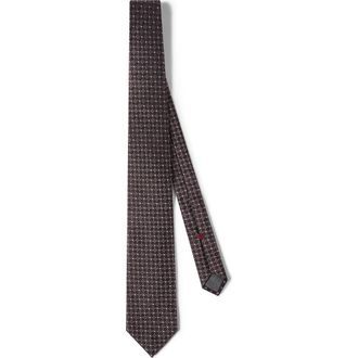 Brunello Cucinelli Silk jacquard tie in Hazelnut at Nordstrom