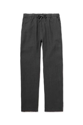 Hartford Joggy Straight-Leg Linen Drawstring Trousers