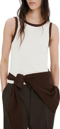 Mango Scallop Crochet Tank in Ecru at Nordstrom, Size X-Small