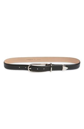 Lafayette 148 New York Pyramid Leather Belt in Black at Nordstrom, Size X-Small