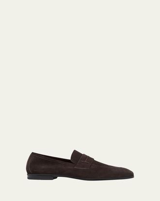 Tom Ford Mens Sean Suede Penny Loafers