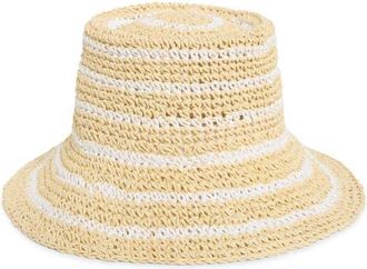 Nordstrom Stripe Packable Lantern Hat in White Combo at Nordstrom